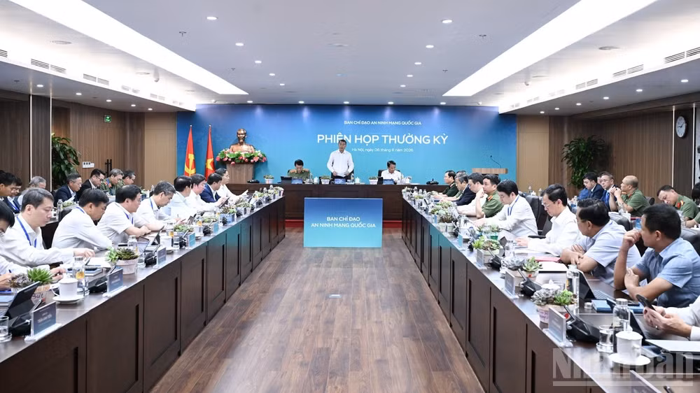 Quang cảnh Phiên họp thứ hai năm 2026 của Ban Chỉ đạo An ninh mạng quốc gia. (Ảnh: Trần Hải)