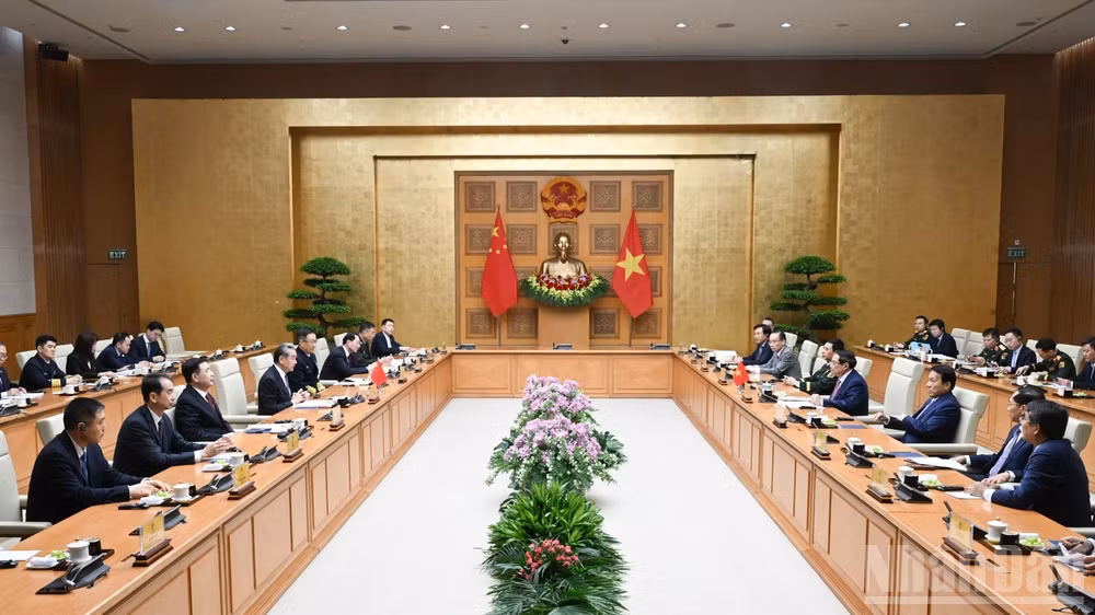 Quang cảnh buổi tiếp. (Ảnh: TRẦN HẢI)