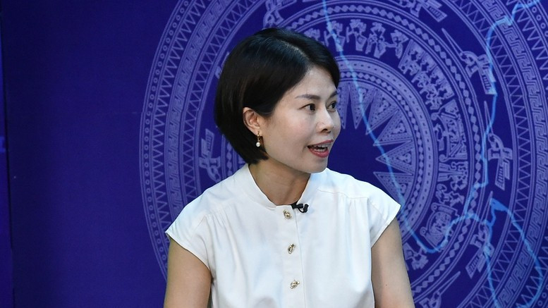 Bà Nguyễn Bảo Thanh Vân, Phó Tổng Giám đốc Ngân hàng Công thương Việt Nam (VietinBank) khẳng định vai trò của công nghệ trong nâng cao chất lượng dịch vụ tài chính và hỗ trợ doanh nghiệp vừa và nhỏ tiếp cận vốn hiệu quả. (Ảnh: VGP/Dương Tuấn) a6-9578.jpg