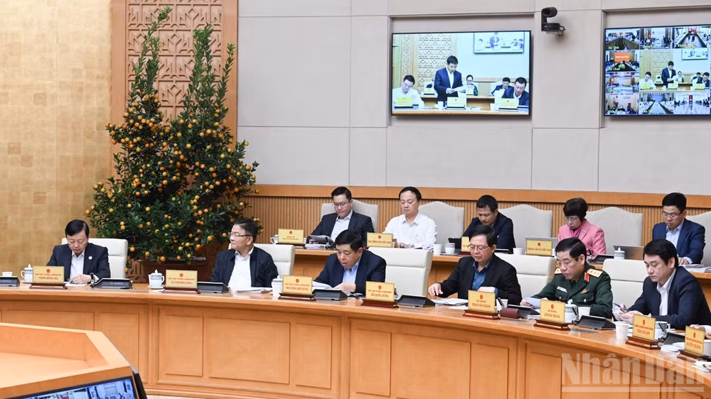 Các thành viên Chính phủ, đại biểu tham dự phiên họp. (Ảnh: TRẦN HẢI)