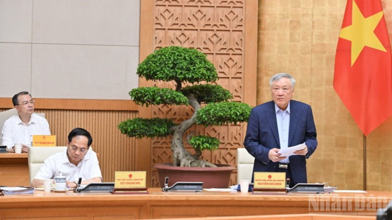 Phó Thủ tướng Thường trực Chính phủ Nguyễn Hoà Bình phát biểu ý kiến tại hội nghị. (Ảnh: Trần Hải) ndo_br_b5-2068.jpg
