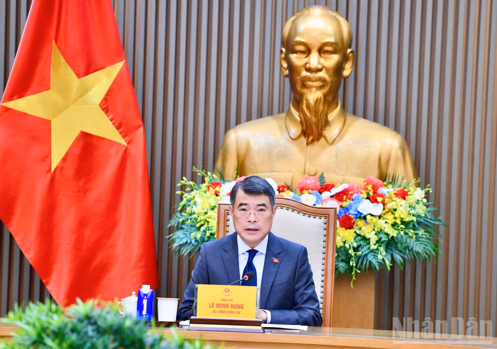 Thủ tướng Chính phủ Lê Minh Hưng điện đàm với Thủ tướng Hà Lan Rob Jetten. (Ảnh: THANH GIANG)