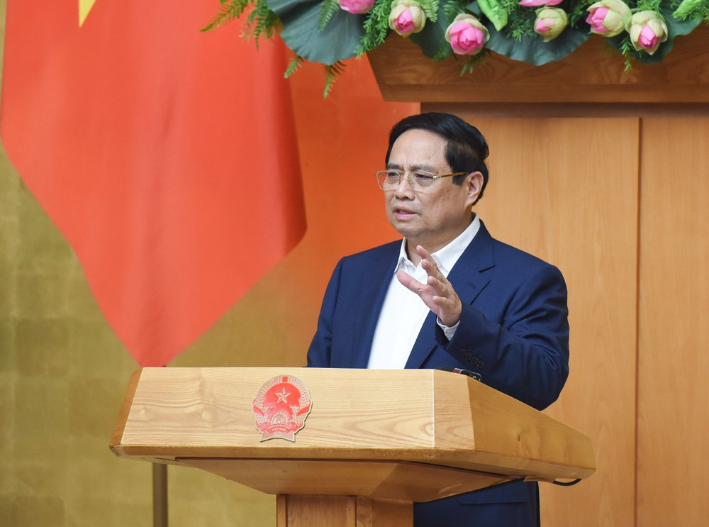 Thủ tướng Phạm Minh Chính phát biểu ý kiến tại phiên họp. (Ảnh: TRẦN HẢI) e4.jpg