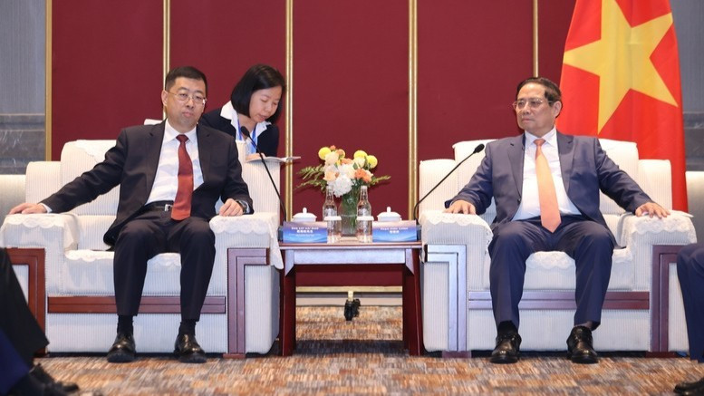 Thủ tướng Phạm Minh Chính đề nghị ngân hàng hàng đầu Trung Quốc tham gia trung tâm tài chính quốc tế tại Việt Nam. Ảnh: VGP/Nhật Bắc a2-9648.jpg