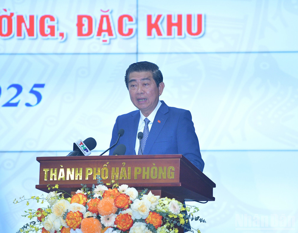 Công bố các Quyết định của Trung ương về Sáp nhập đơn vị hành chính cấp tỉnh, cấp xã. (Ảnh: THANH GIANG) ndo_br_ab5.jpg