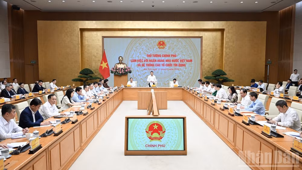 Quang cảnh cuộc làm việc. (Ảnh: TRẦN HẢI)