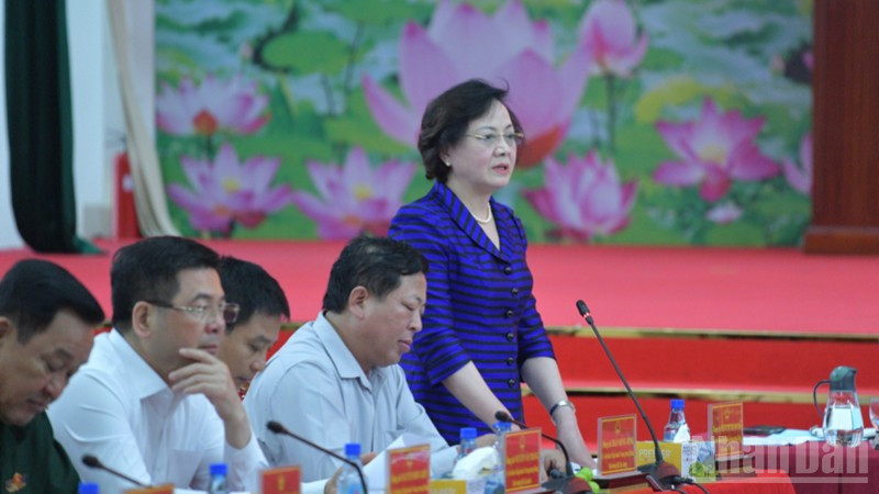 Bộ trưởng Nội vụ Phạm Thị Thanh Trà phát biểu ý kiến tại hội nghị. (Ảnh: THANH GIANG) ndo_br_a4-4687.jpg