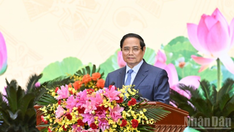 Thủ tướng Phạm Minh Chính phát biểu ý kiến chỉ đạo Đại hội. (Ảnh: Trần Hải) ndo_br_a8-251.jpg