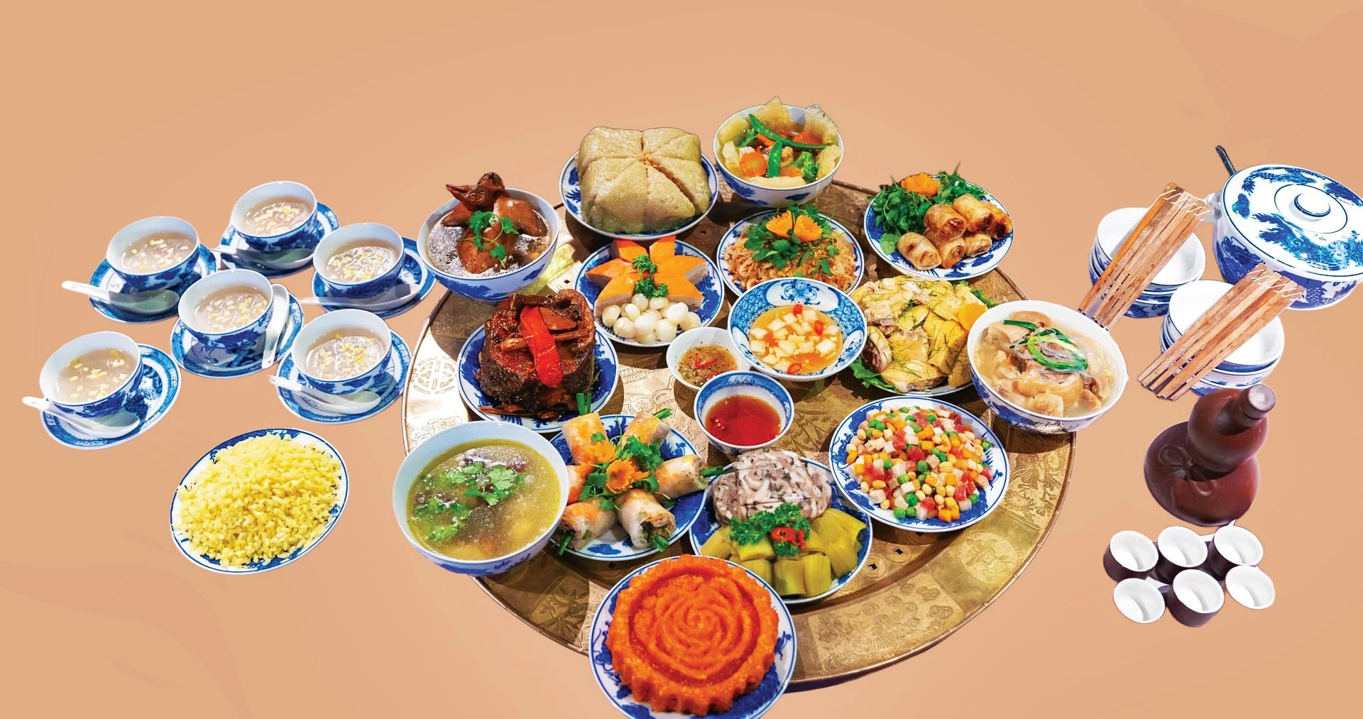 Nghệ thuật mâm cỗ Tết Hà Nội: Tinh tế từ mắt nhìn đến miệng nếm