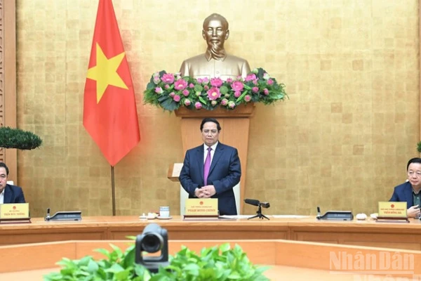 Thủ tướng Phạm Minh Chính chủ trì Phiên họp lần thứ 26 Ban Chỉ đạo Quốc gia về IUU. (Ảnh: Trần Hải)