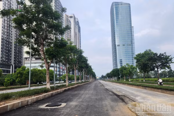 Nhà thầu thi công trải lại thảm nhựa trả lại mặt bằng giao thông trên đường Hoàng Minh Thảo.