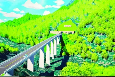 Phối cảnh hầm đường bộ qua đèo Hoàng Liên nối Lào Cai với Lai Châu.