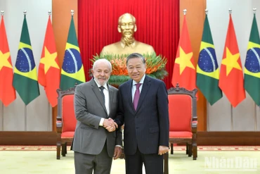 Tổng Bí thư Tô Lâm tiếp Tổng thống Cộng hòa Liên bang Brazil Luiz Inácio Lula da Silva.