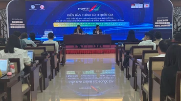 Quang cảnh Diễn đàn chính sách quốc gia phát triển hệ sinh thái khởi nghiệp đổi mới sáng tạo quốc gia.