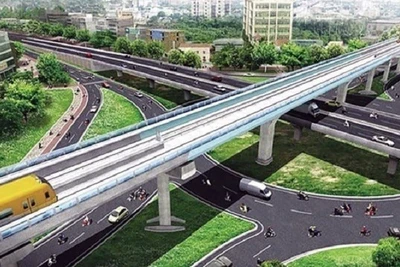 Phối cảnh một đoạn tuyến đường sắt đô thị số 5.