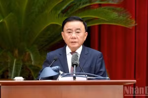 Đồng chí Trần Cẩm Tú, Ủy viên Bộ Chính trị, Thường trực Ban Bí thư. (Ảnh: ĐĂNG KHOA)