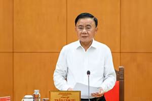 Đồng chí Trần Cẩm Tú, Ủy viên Bộ Chính trị, Thường trực Ban Bí thư. (Ảnh: DUY LINH)