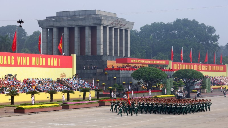 Quang cảnh Lễ diễu binh, diễu hành kỷ niệm 80 năm Cách mạng Tháng Tám thành công và Quốc khánh 2/9. (Ảnh: TTXVN)