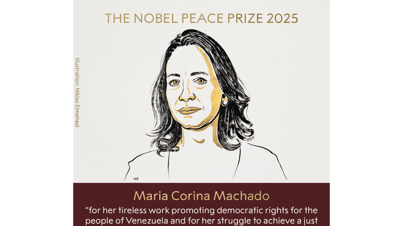 Chân dung chủ nhân của Giải Nobel Hòa bình năm 2025. (Ảnh: Facebook Nobel Prize)