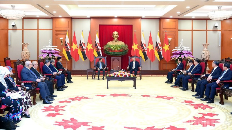 Quang cảnh cuộc hội kiến tại Trụ sở Trung ương Đảng. (Ảnh: ĐĂNG KHOA)