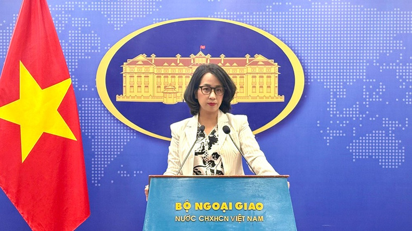 Người phát ngôn Bộ Ngoại giao Phạm Thu Hằng. (Ảnh: Hòa An)