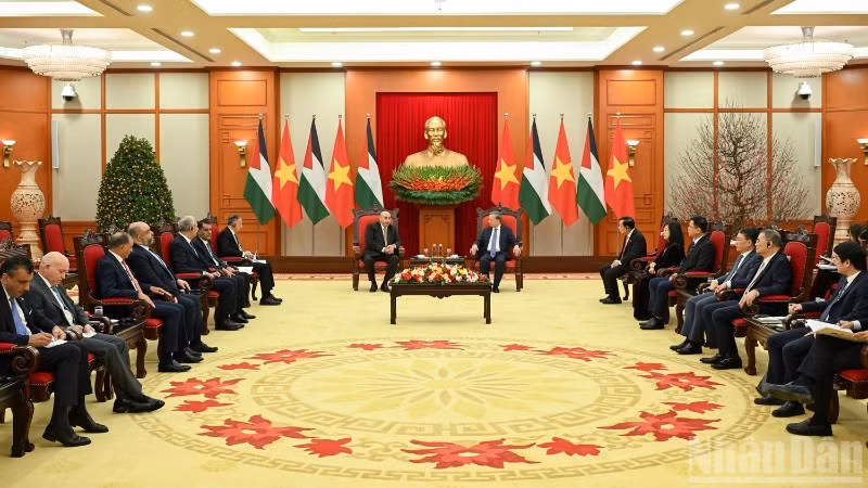 Quang cảnh cuộc tiếp tại Trụ sở Trung ương Đảng. (Ảnh: DUY LINH)