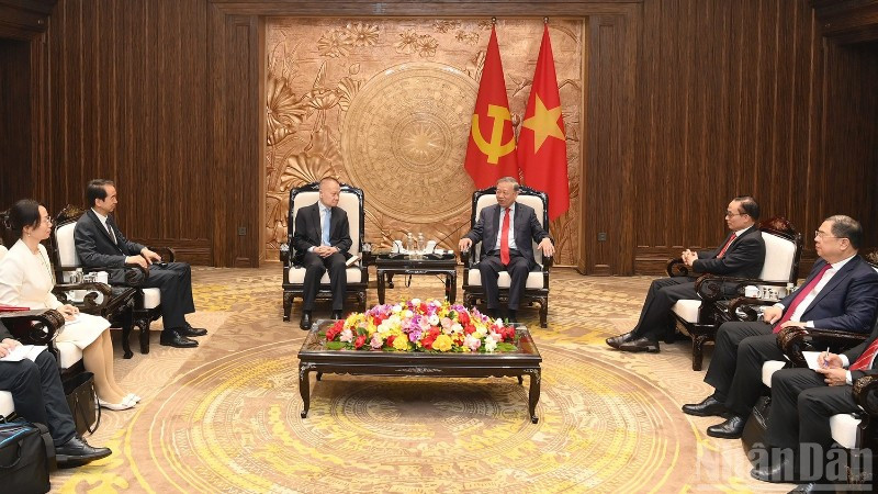 Quang cảnh cuộc tiếp tại Trụ sở Trung ương Đảng. (Ảnh: ĐĂNG KHOA)