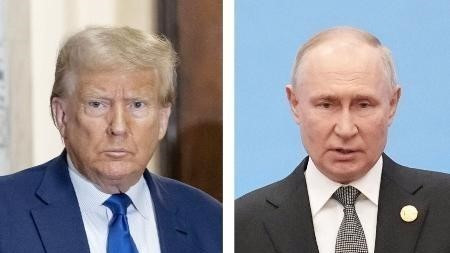 Tổng thống Mỹ Donald Trump (trái) và Tổng thống Nga Vladimir Putin. (Ảnh: Kyodo/TTXVN)