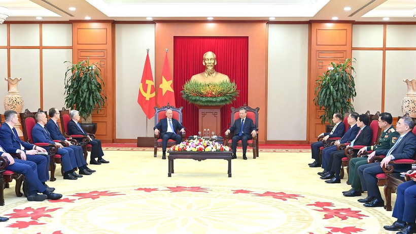 Quang cảnh cuộc tiếp tại Trụ sở Trung ương Đảng. (Ảnh: ĐĂNG KHOA)