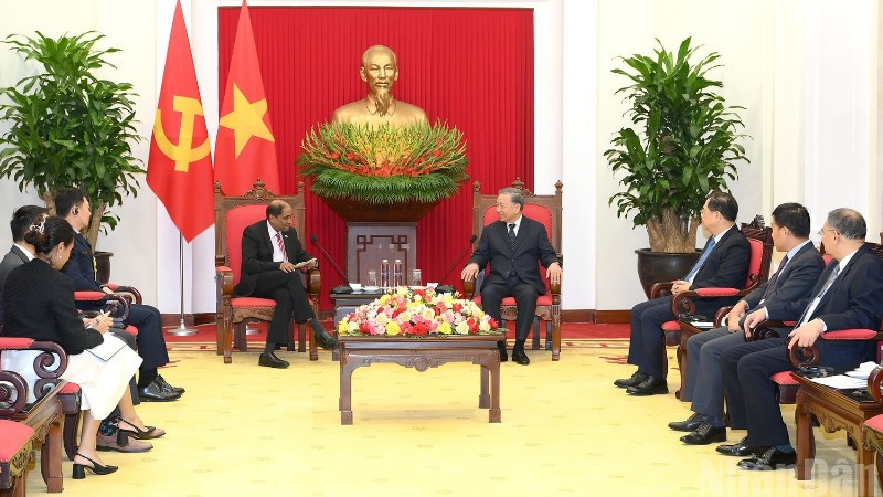 Báo Dân Xã Quang cảnh cuộc tiếp tại Trụ sở Trung ương Đảng. (Ảnh: ĐĂNG KHOA)