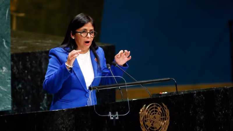 Phó Tổng thống Venezuela Delcy Rodriguez phát biểu tại Khóa họp 74 của Đại hội đồng Liên hợp quốc, ở New York, Mỹ, ngày 27/9/2019. (Ảnh: THX/TTXVN)