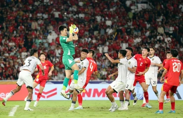 Trung Kiên tỏa sáng trong trận chung kết gặp Indonesia.
