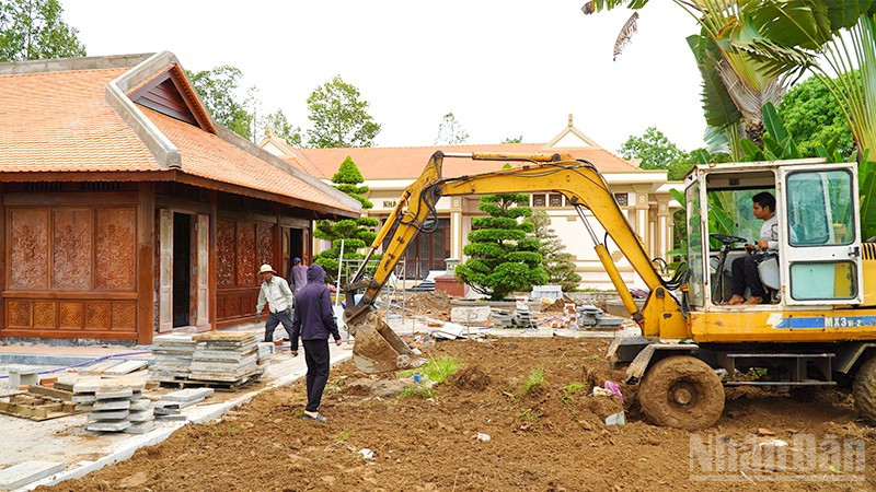 Một hạng mục công trình của dự án đang được thi công.