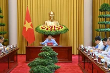Chủ tịch nước Lương Cường làm việc với Văn phòng Chủ tịch nước.