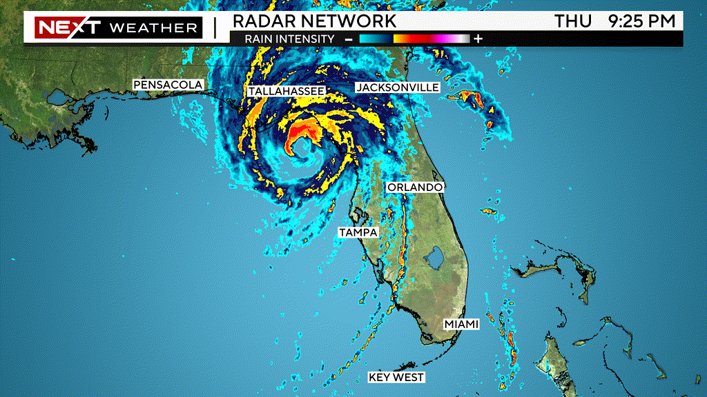 Diễn biến thể hiện đường đi của bão Helene. (Nguồn: CBS Miami)