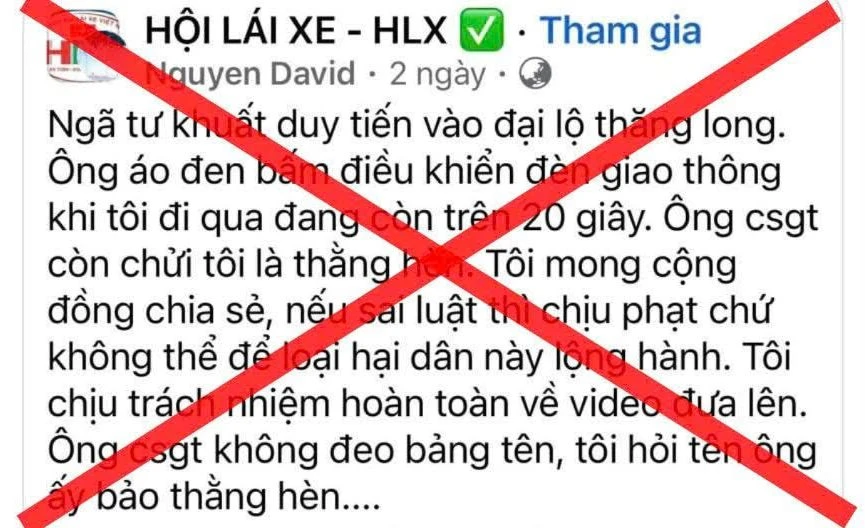 Thông tin "người đàn ông tự ý chỉnh đèn tín hiệu giao thông" là thất thiệt, không có cơ sở. 