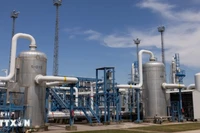 Cơ sở dự trữ khí đốt tự nhiên tại Zsana, Hungary. (Ảnh: THX/TTXVN)