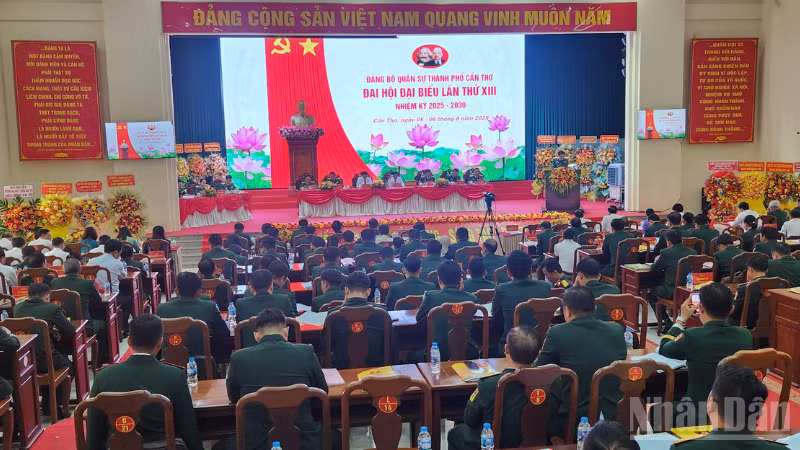 Quang cảnh Đại hội Đảng bộ Quân sự thành phố Cần Thơ lần thứ XIII, nhiệm kỳ 2025-2030