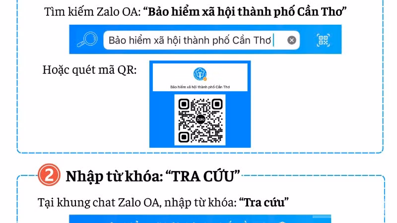 Bảo hiểm xã hội thành phố Cần Thơ triển khai tiện ích tra cứu nhanh chóng, dễ sử dụng ngay trên Zalo.
