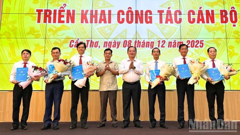 Ủy ban nhân dân thành phố Cần Thơ trao Quyết định nhiều cán bộ chủ chốt.