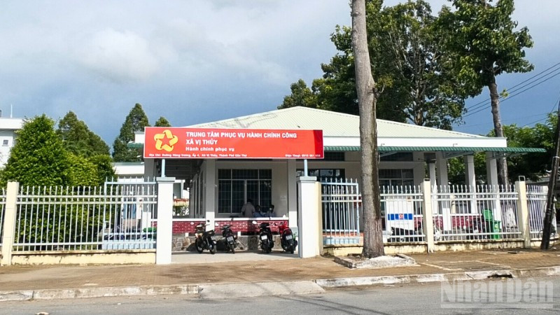 Trụ sở làm việc Trung tâm Phục vụ hành chính công xã Vị Thủy, thành phố Cần Thơ.