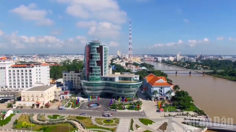 Một góc nội ô thành phố Cần Thơ nhìn từ trên cao.