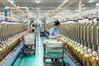 Sản xuất sợi xuất khẩu tại Công ty Sợi Phú Bài.