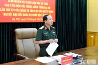 Đại tướng Trịnh Văn Quyết phát biểu định hướng nội dung trong tham gia đóng góp ý kiến tại Đại hội đại biểu Đảng bộ Quân đội lần thứ XII. (Ảnh qdnd.vn)