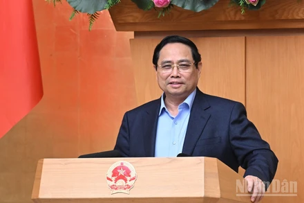 Thủ tướng Chính phủ Phạm Minh Chính phát biểu ý kiến kết luận cuộc họp. (Ảnh: TRẦN HẢI)