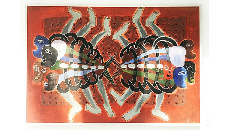 “Người - Cá 15”, sơn dầu trên vải năm 2001 của Đào Minh Tri. 42.jpg