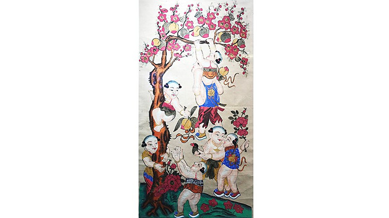 “Thất hiền”, tranh Hàng Trống, nghệ nhân Lê Đình Nghiên. 122.jpg