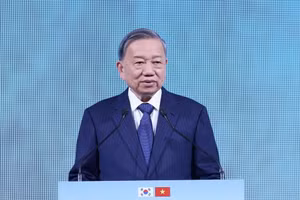 Tổng Bí thư Tô Lâm phát biểu tại Diễn đàn kinh tế Việt Nam-Hàn Quốc. (Ảnh: TTXVN)