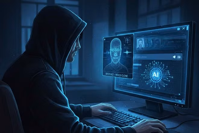 Tội phạm mạng gia tăng lợi dụng công nghệ AI, sử dụng deepfake, voice clone và nhân vật ảo để mạo danh tinh vi hơn.