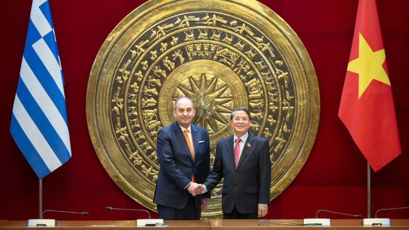 Phó Chủ tịch Quốc hội Nguyễn Đức Hải hội đàm với Phó Chủ tịch thứ nhất Quốc hội Hy Lạp Ioannis Plakiotakis.